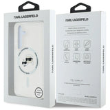 Case Karl Lagerfeld Button Karl & Choupette Heads Printed Logo MagSafe Samsung Galaxy S25 white