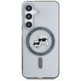 Karl Lagerfeld Button Karl & Choupette Heads Printed Logo MagSafe Samsung Galaxy S25 case black