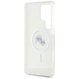 Case Karl Lagerfeld Button Karl & Choupette Heads Printed Logo MagSafe Samsung Galaxy S25 Ultra hvid