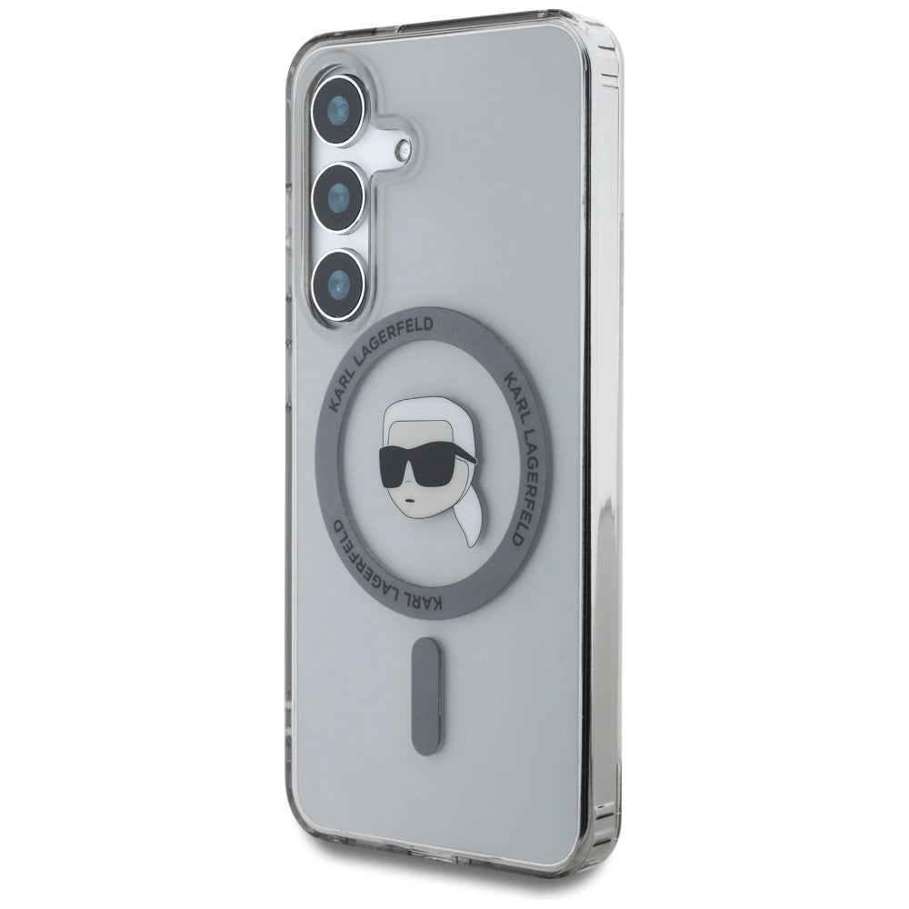Case Karl Lagerfeld Button Karl Head Printed Logo MagSafe Samsung Galaxy S25 black