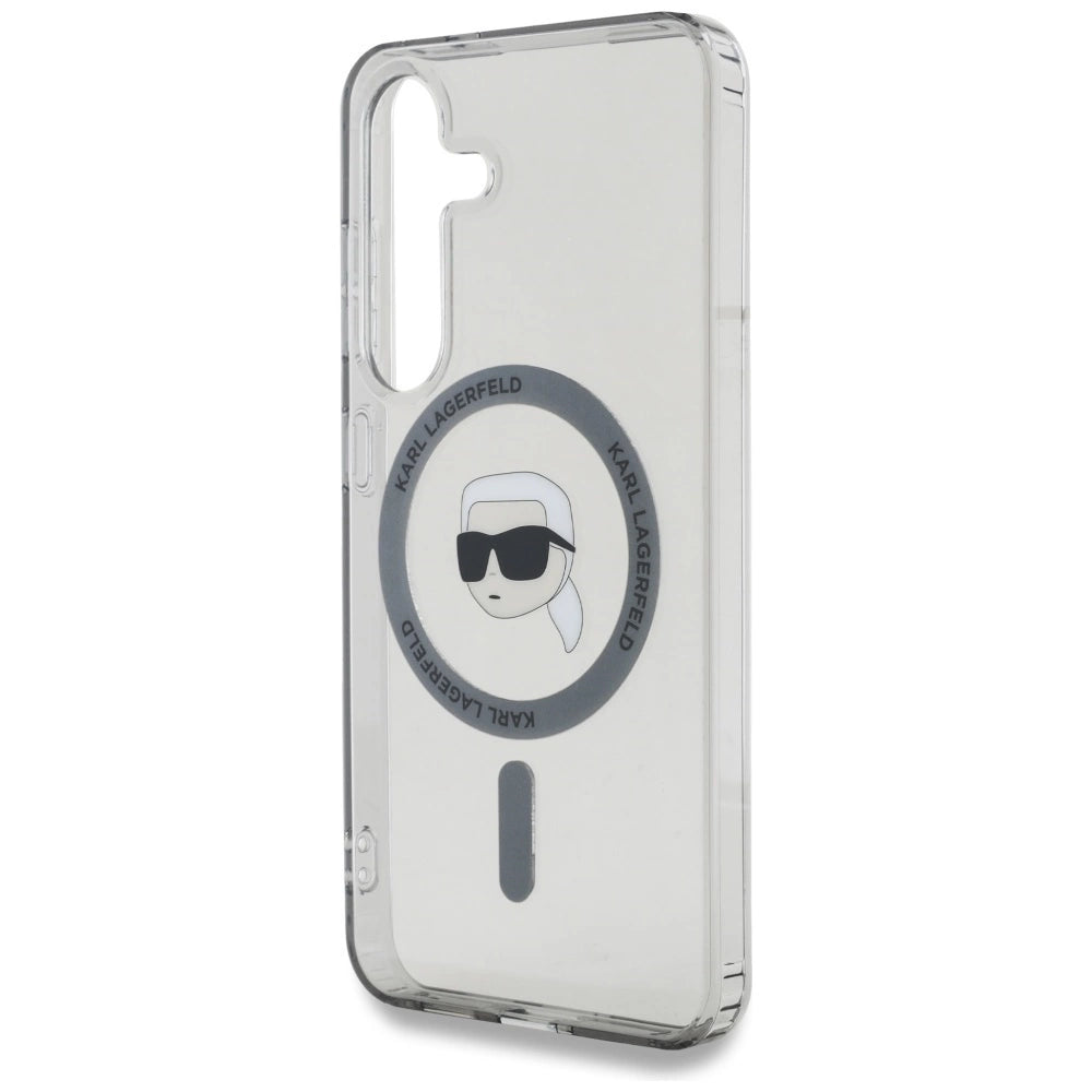 Case Karl Lagerfeld Button Karl Head Printed Logo MagSafe Samsung Galaxy S25 black