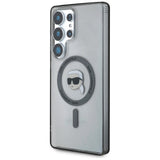 Case Karl Lagerfeld Button Karl Head Printed Logo MagSafe Samsung Galaxy S25 Ultra black