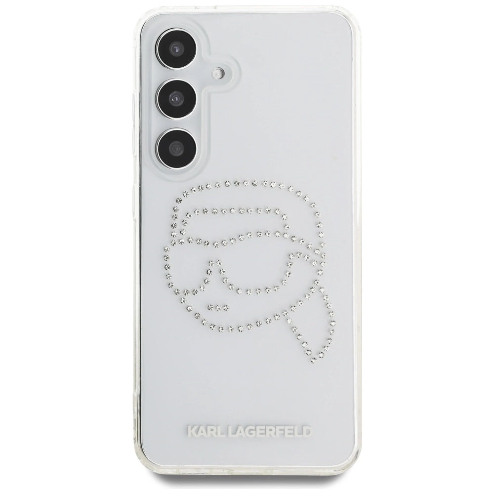 Case Karl Lagerfeld Rhinestones Karl Head Logo Samsung Galaxy S25 transparent