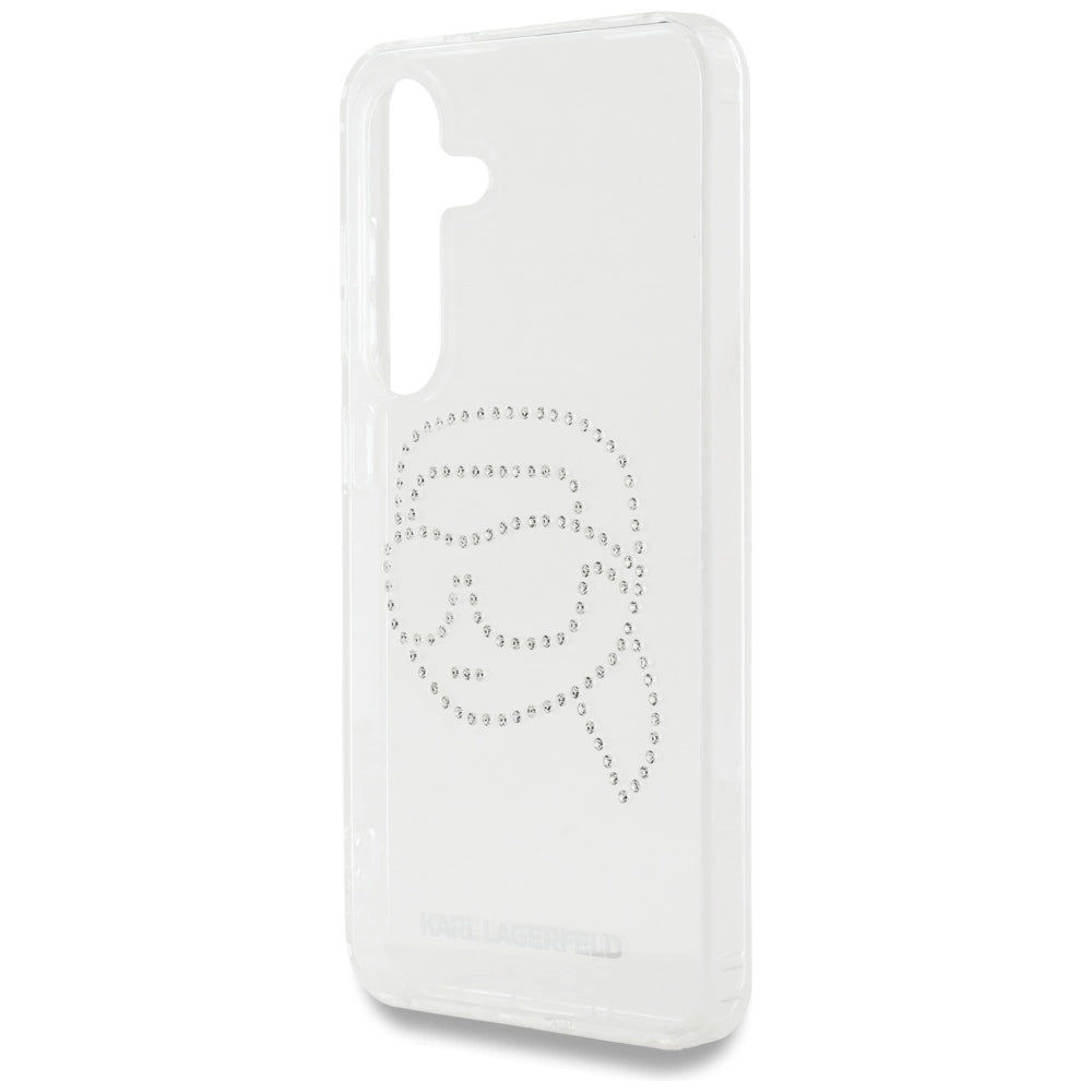 Case Karl Lagerfeld Rhinestones Karl Head Logo Samsung Galaxy S25 transparent