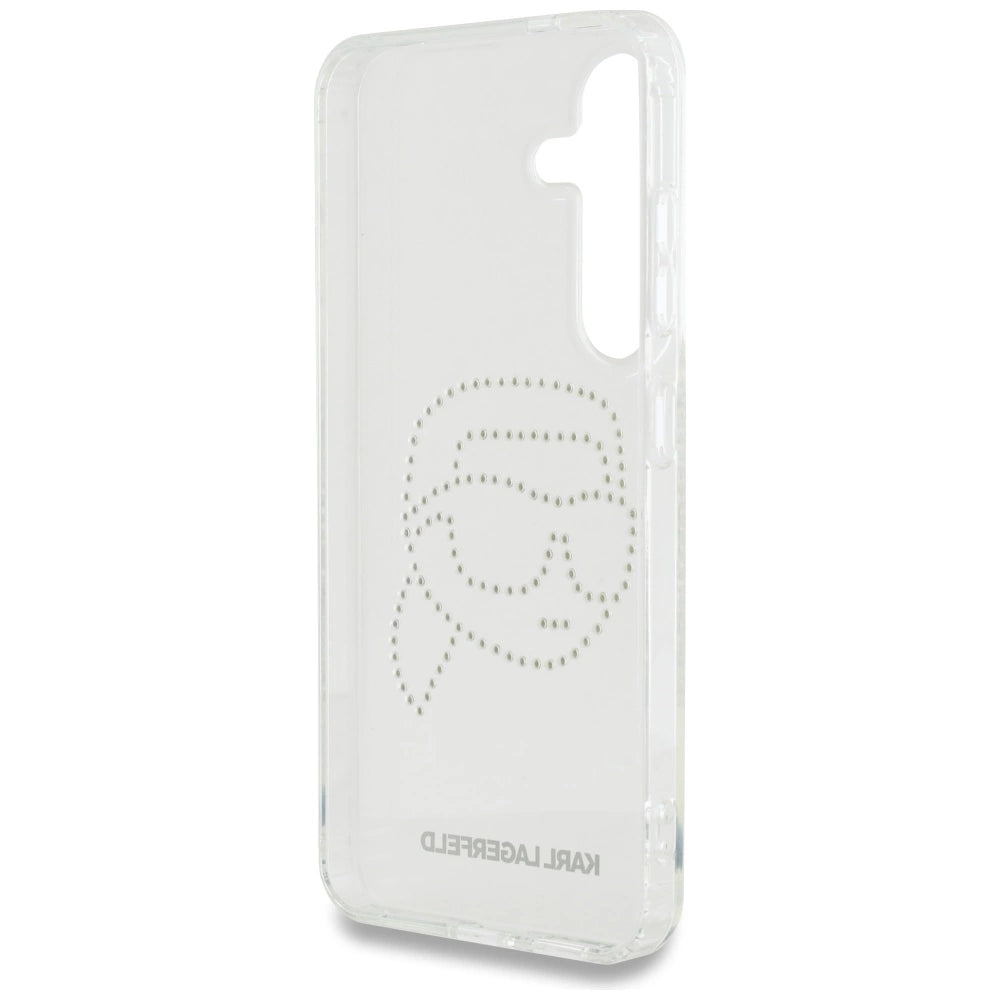 Case Karl Lagerfeld Rhinestones Karl Head Logo Samsung Galaxy S25 transparent
