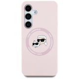 Karl Lagerfeld Silicone Double Heads And Circle MagSafe Samsung Galaxy S25 Plus Case Pink
