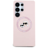 Karl Lagerfeld Silicone Double Heads And Circle MagSafe Samsung Galaxy S25 Ultra Case Pink