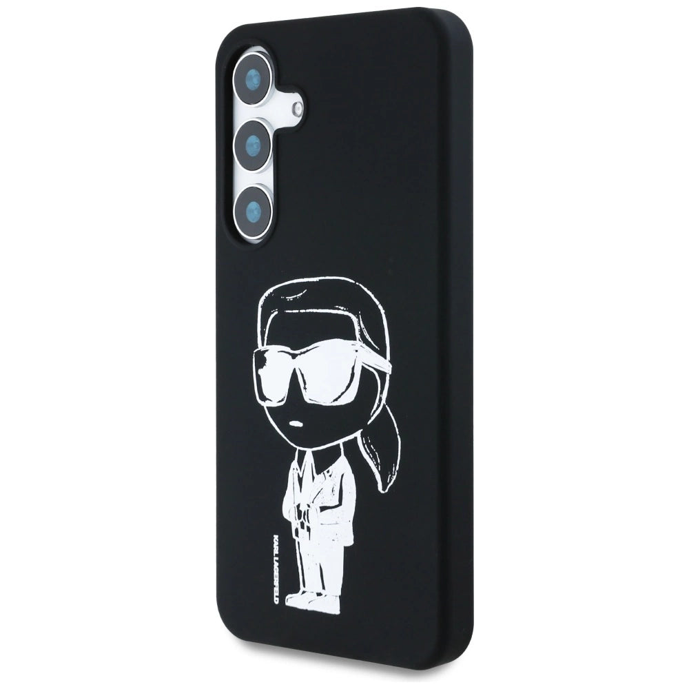 Case Karl Lagerfeld Silicone Graffiti Ikonik Printed Logo MagSafe Samsung Galaxy S25 black