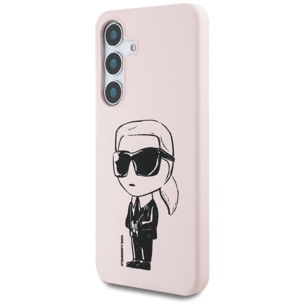 Case Karl Lagerfeld Silicone Graffiti Ikonik Printed Logo MagSafe Samsung Galaxy S25 pink
