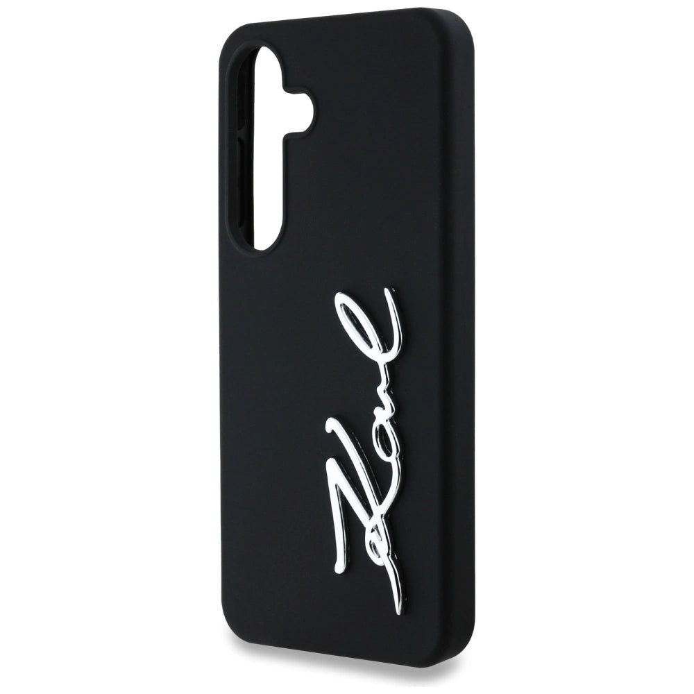 Case Karl Lagerfeld Silicone Metal Signature Logo Samsung Galaxy S25 black