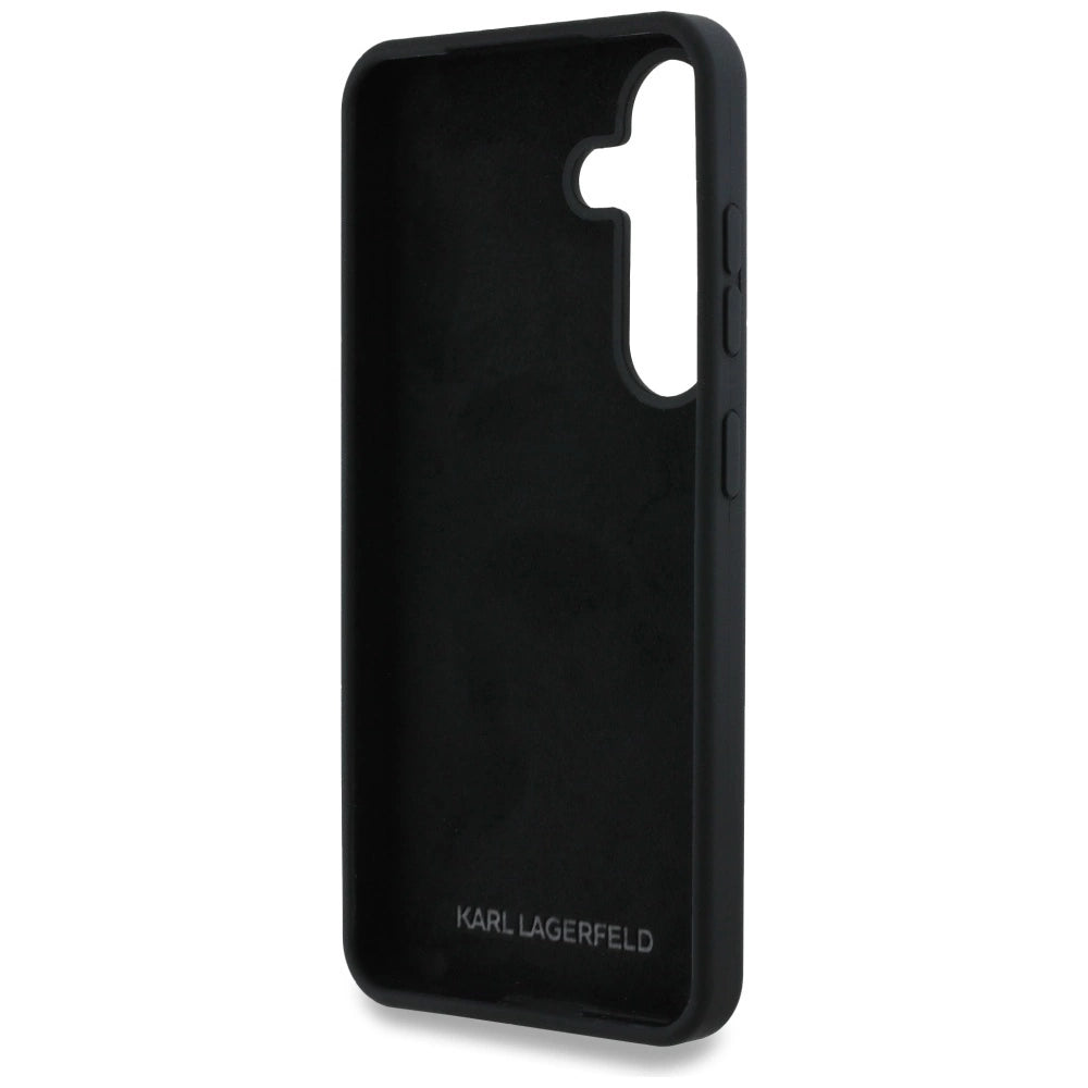 Case Karl Lagerfeld Silicone Metal Signature Logo Samsung Galaxy S25 black