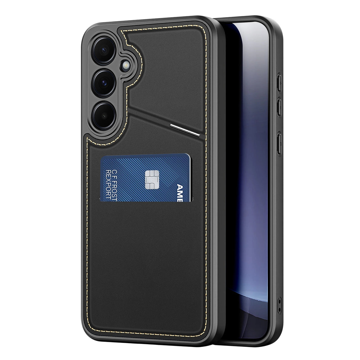 Dux Ducis Rafi II Case for Samsung Galaxy S25+ with Stand and Wallet - Black
