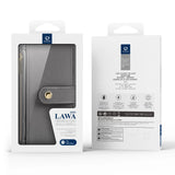 Dux Ducis Lawa Leather Case for Samsung Galaxy S25+ with Detachable Magnetic Wallet - Gray