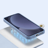 Dux Ducis Lawa Leather Case for Samsung Galaxy S25+ with Detachable Magnetic Wallet - Blue