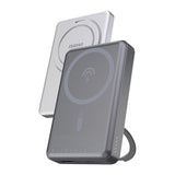 Dudao K28 10000mAh PD 22.5W MagSafe Powerbank med metalkasse og ringstand - Grå