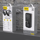 Dudao K15MAX 30000mAh PD 22.5W Powerbank med indbyggede kabler - sort