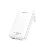 GaN Dudao A65Q 65W USB-A / USB-C PD Ultra-Thin Travel Wall Charger EU / USA - Hvid