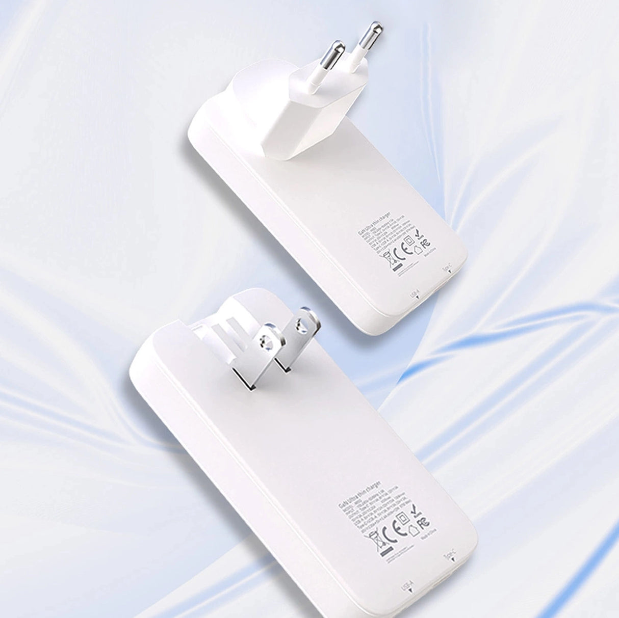 GaN Dudao A65Q 65W USB-A / USB-C PD Ultra-Thin Travel Wall Charger EU / USA - Hvid