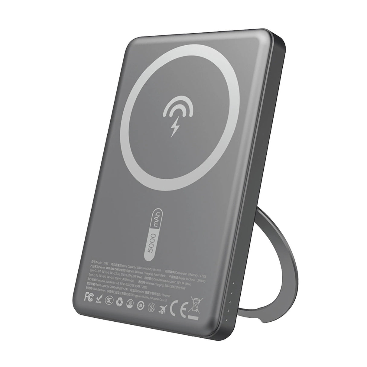 Dudao K28S 20W PD 5000mAh Powerbank med MagSafe og Stand - Grå