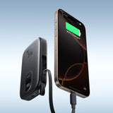 Joyroom JR-PBF17 22.5W 10000mAh Powerbank med indbygget USB-C-kabel + 0.25cm USB-C-kabel - sort