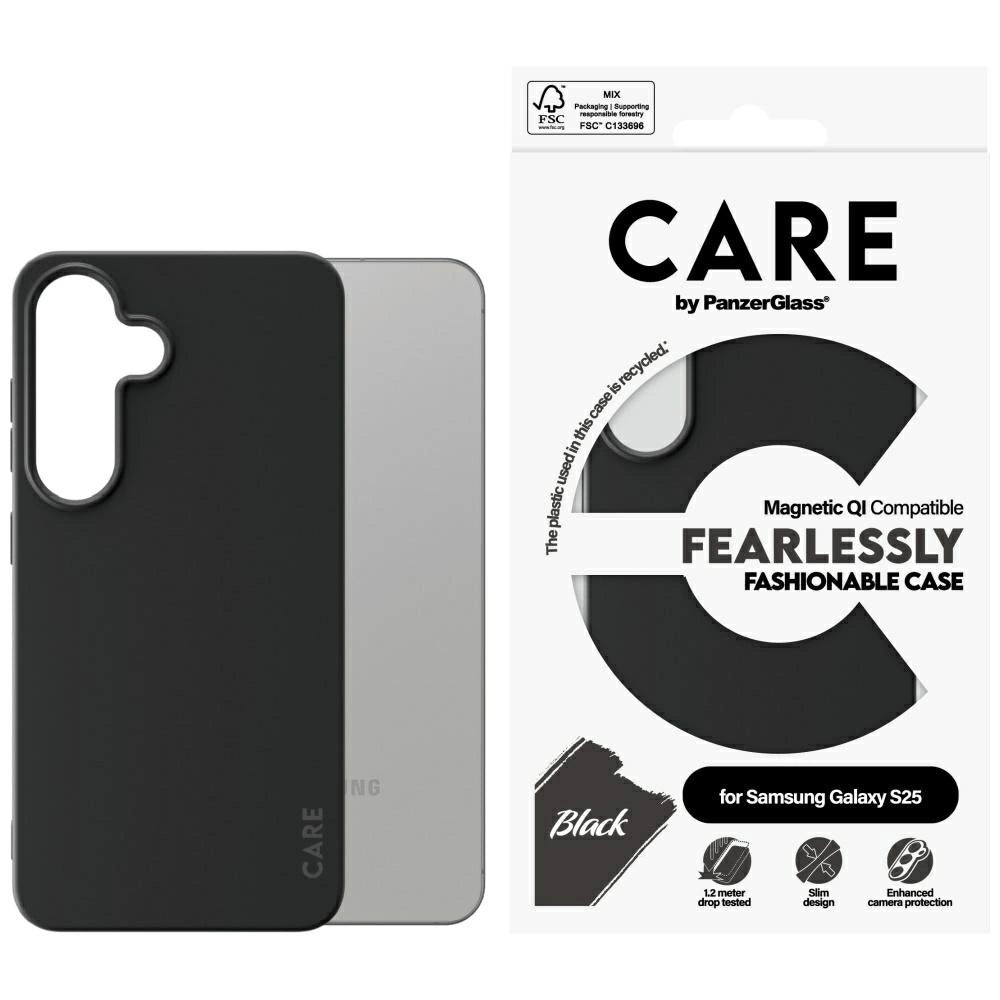 CARE af PanzerGlass Fashion QI Case til Samsung Galaxy S25 - sort