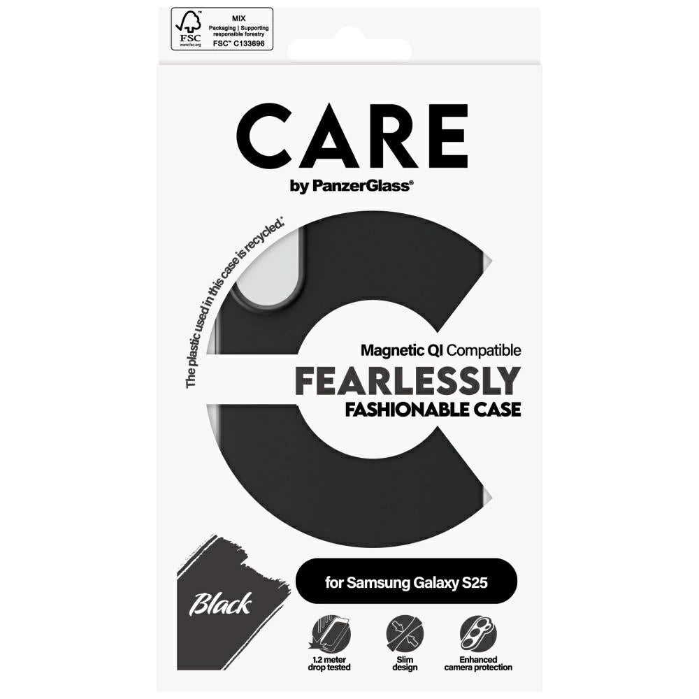 CARE af PanzerGlass Fashion QI Case til Samsung Galaxy S25 - sort