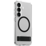 CARE af PanzerGlass Feature Black Kickstand & QI Case til Samsung Galaxy S25 - Transparent