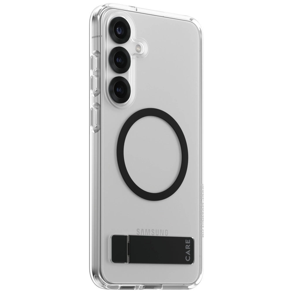 CARE af PanzerGlass Feature Black Kickstand & QI Case til Samsung Galaxy S25+ - Transparent