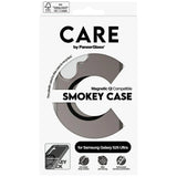 CARE af PanzerGlass Flagship Urban Combat Black QI Case til Samsung Galaxy S25 Ultra - Halvt gennemsigtig røg