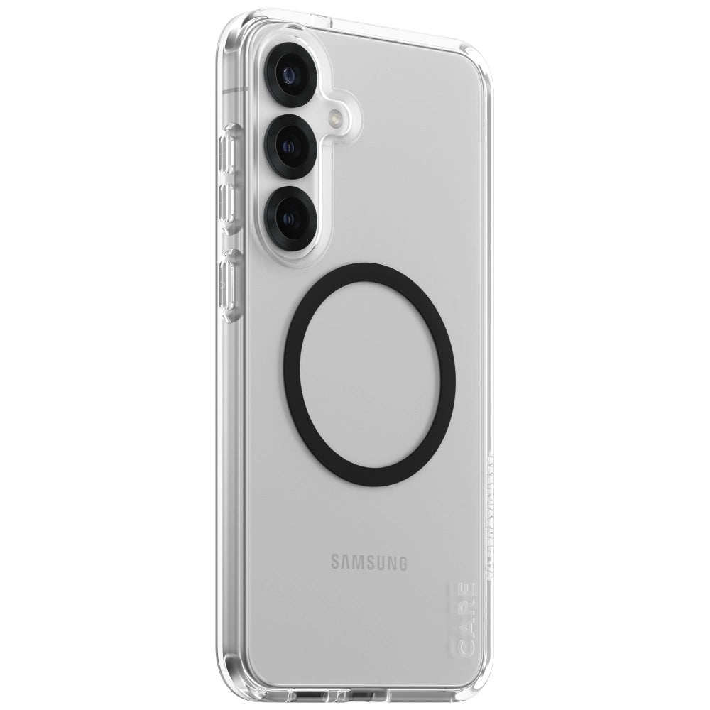 CARE af PanzerGlass Flagship Urban Combat Black QI Case til Samsung Galaxy S25+ - Gennemsigtig