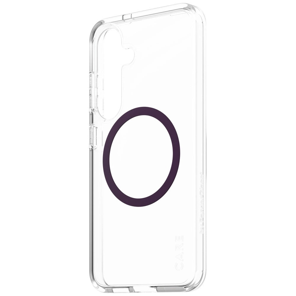 CARE af PanzerGlass Flagship Urban Combat Purple QI Case til Samsung Galaxy S25 - Transparent
