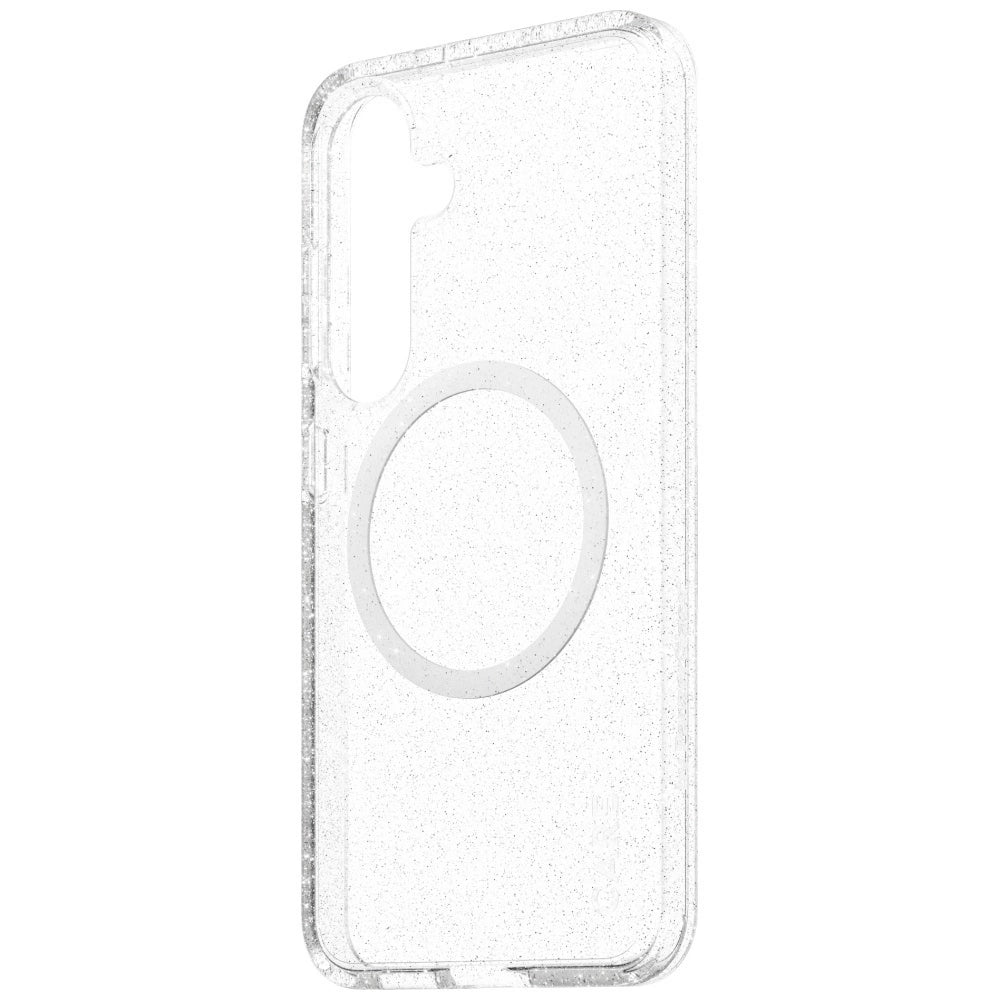 CARE af PanzerGlass Flagship Urban Combat Starlight White QI Case til Samsung Galaxy S25 - Transparent