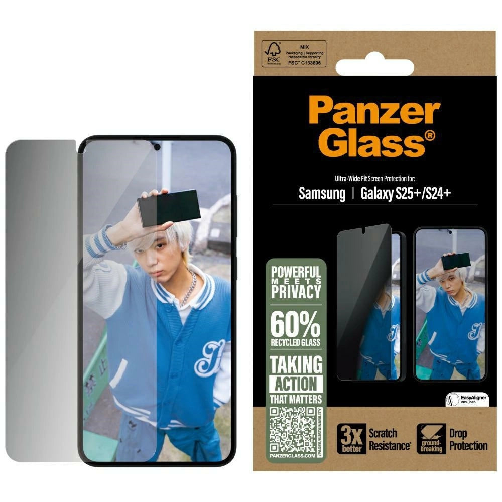 PanzerGlass Ultra-Wide Fit Privacy Glass til Samsung Galaxy S25+