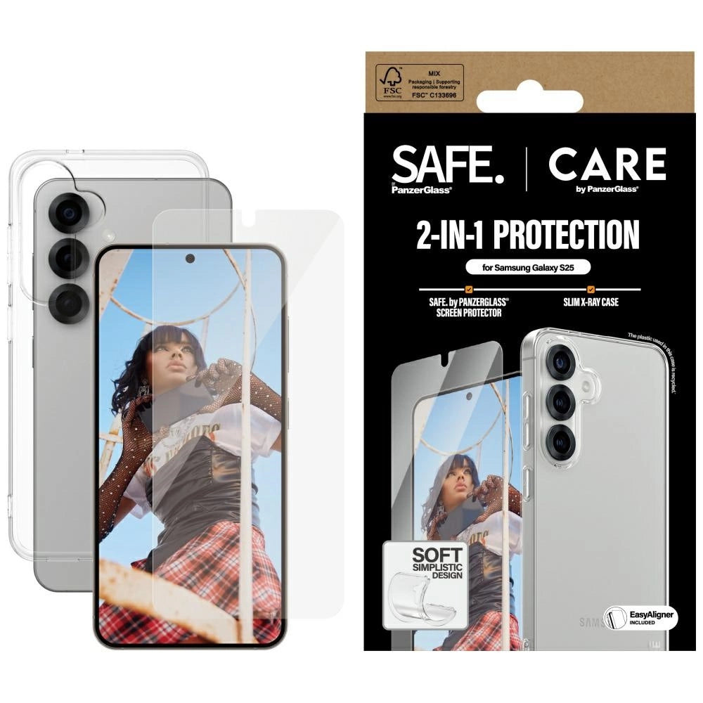 CARE af PanzerGlass Fashion 2in1 Case+Glass beskyttelse sæt til Samsung Galaxy S25