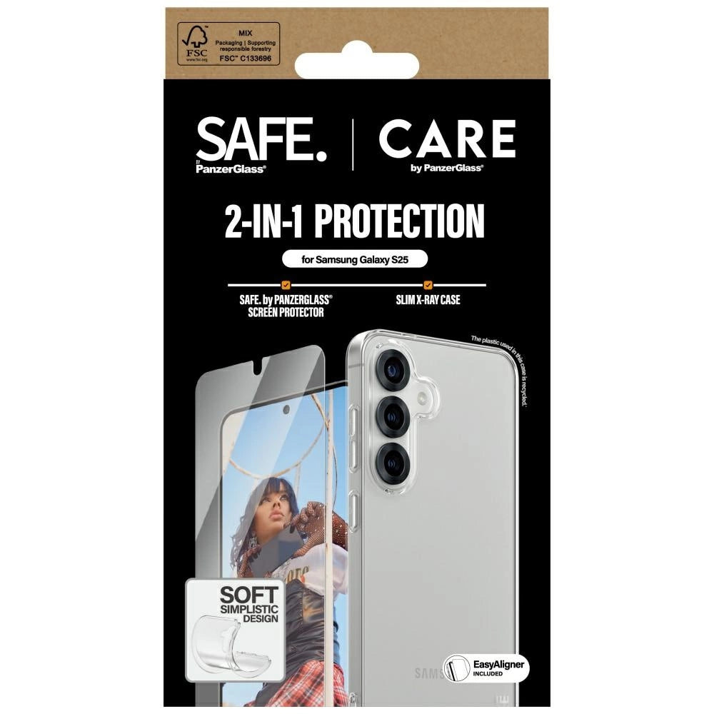 CARE af PanzerGlass Fashion 2in1 Case+Glass beskyttelse sæt til Samsung Galaxy S25