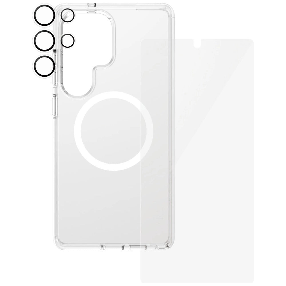 CARE af PanzerGlass Flagship 3in1 Case + Glass + Lens Protective Kit til Samsung Galaxy S25 Ultra