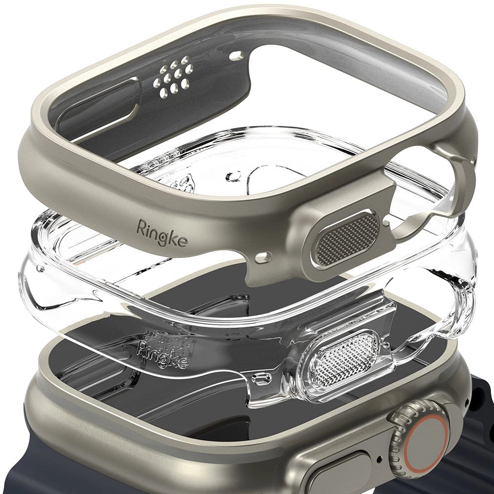 Ringke Slim 2-pack Case til Apple Watch Ultra 1/2 (49mm) - Clear & Titanium