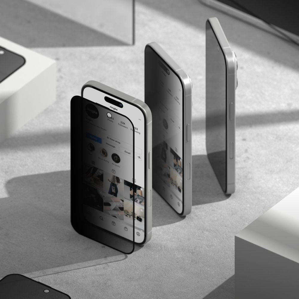 Ringke Easy Slide Privacy Glass 2-pakke til iPhone 16 Pro Max