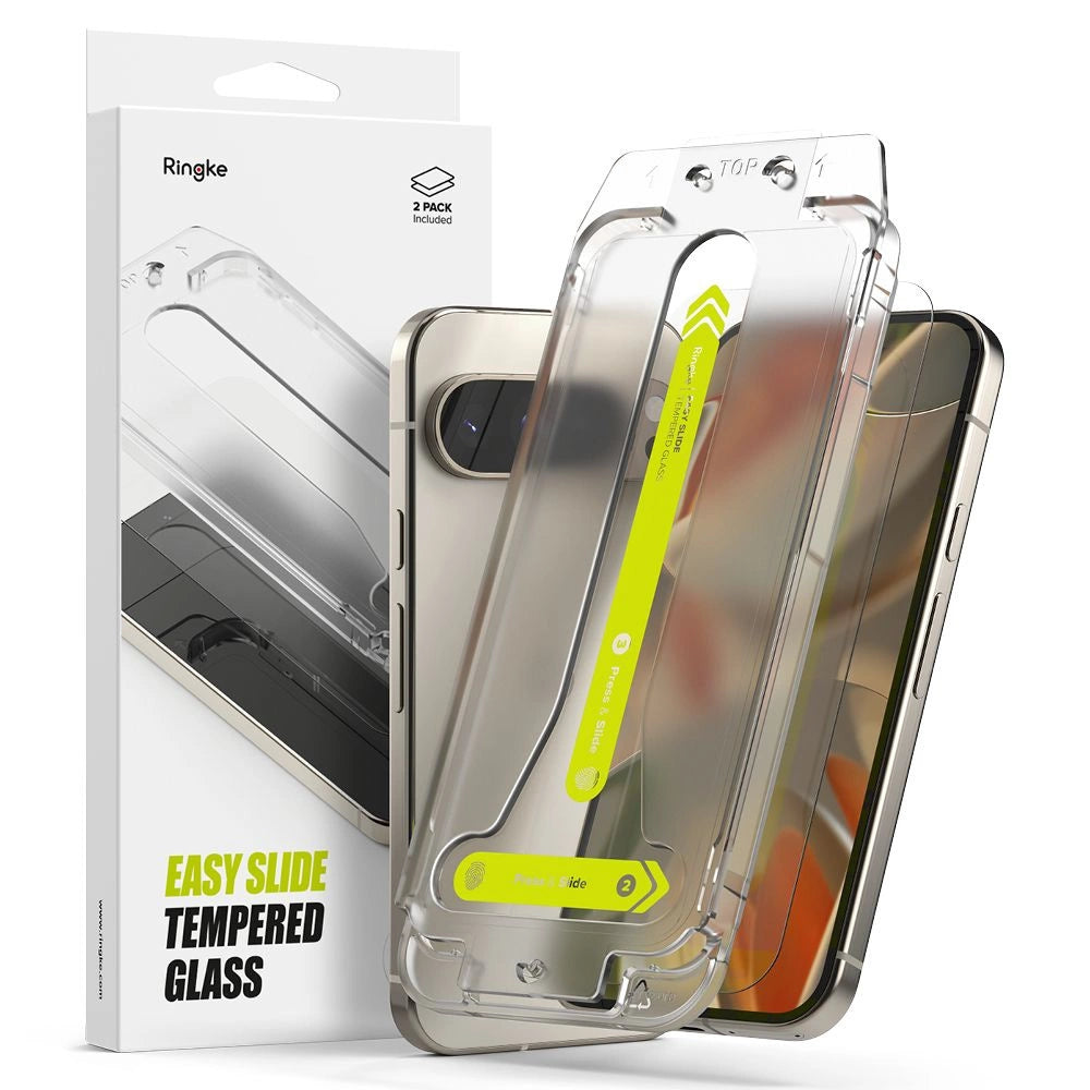Ringke Easy Slide tempereret glas 2-pakke til Google Pixel 9 / 9 Pro