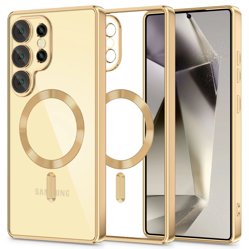 Tech-Protect MagFlex MagSafe Case til Samsung Galaxy S25 Ultra - gennemsigtigt guld