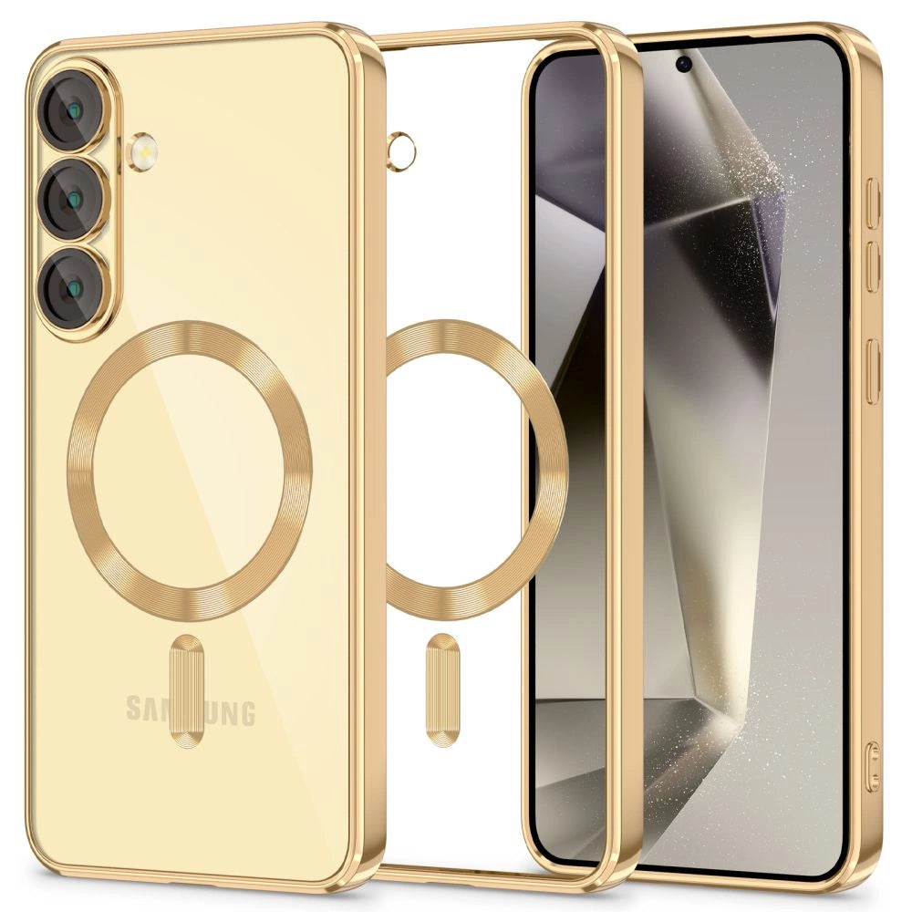 Tech-Protect MagFlex MagSafe Case til Samsung Galaxy S25+ - gennemsigtigt guld