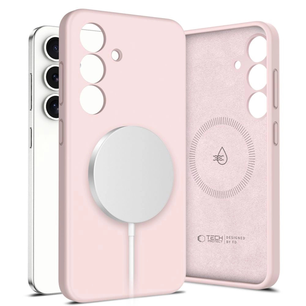 Tech-Protect flydende silikone MagSafe Case til Samsung Galaxy S25 - Pink