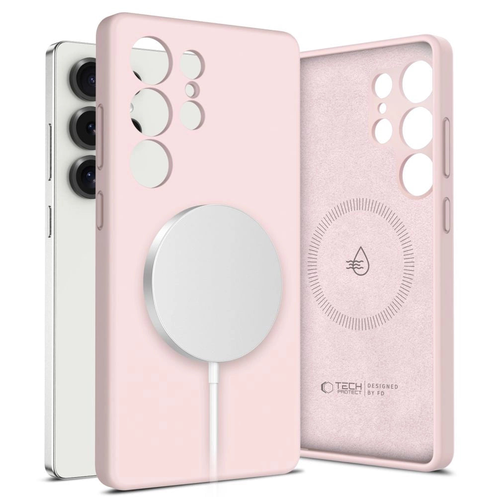 Tech-Protect flydende silikone MagSafe Case til Samsung Galaxy S25 Ultra - Pink