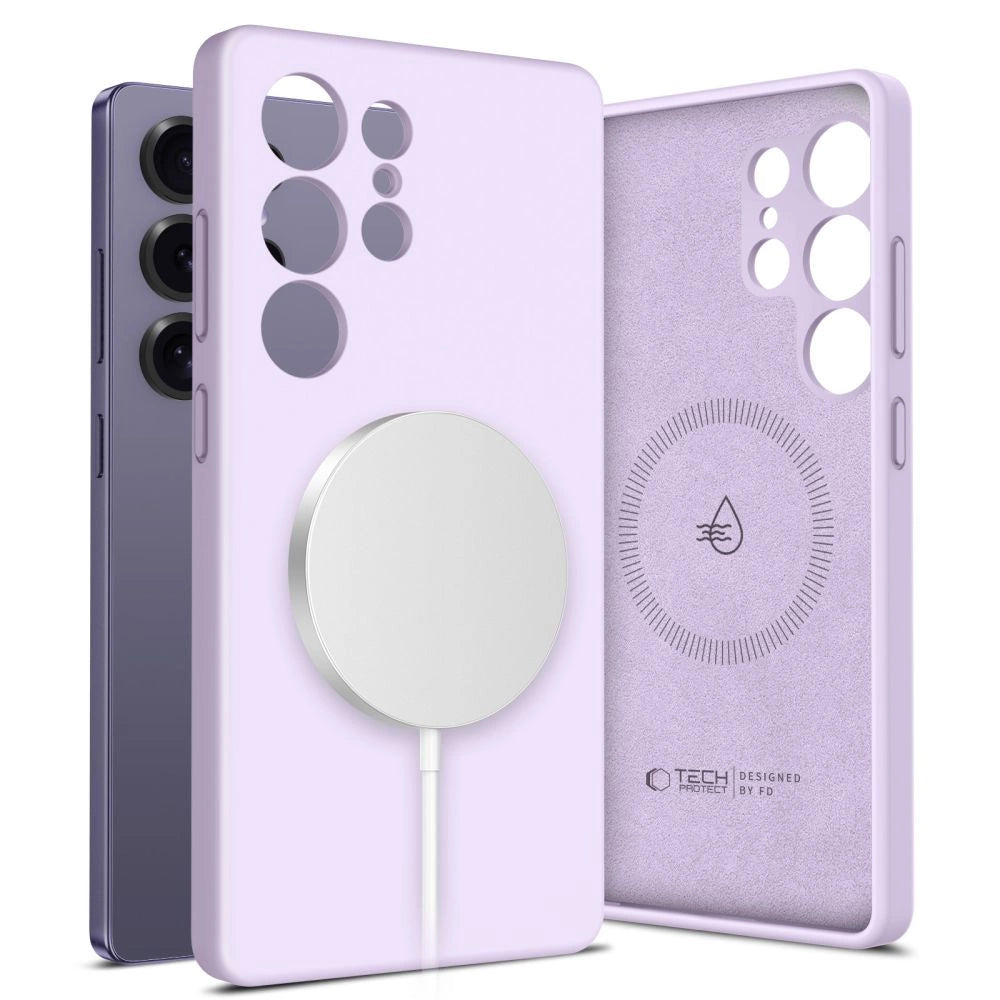 Tech-Protect flydende silikone MagSafe Case til Samsung Galaxy S25+ - lilla