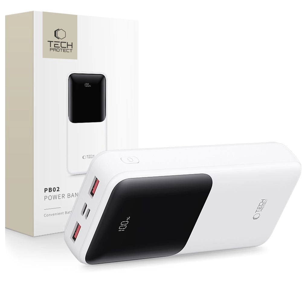 Powerbank Tech-Protect PB02 20000mAh 22,5W - hvid