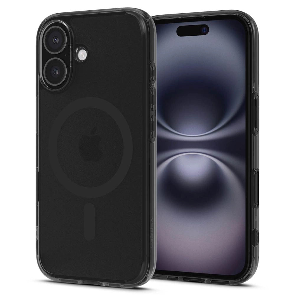 Spigen Ultra Hybrid "T" MagSafe iPhone 16e Case - Gennemskinnelig sort