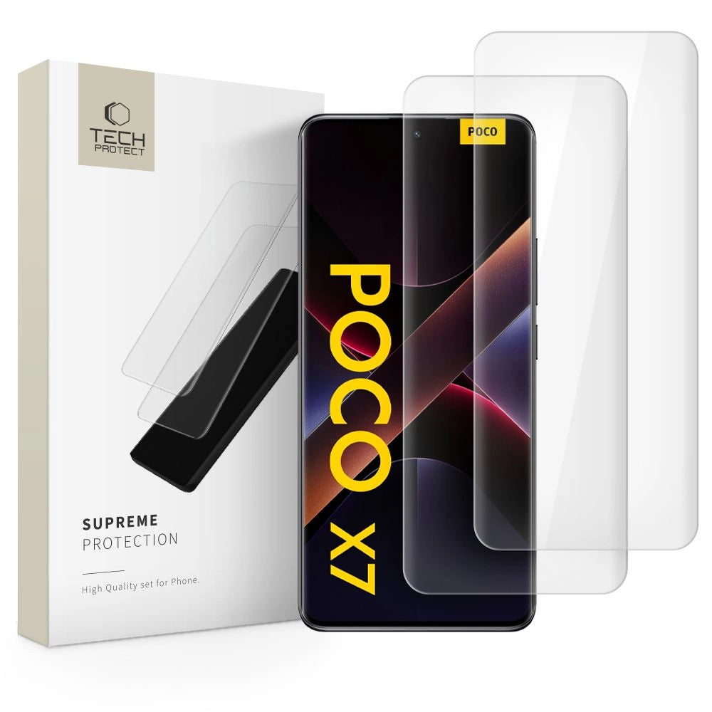 Tech-Protect Supreme Protection tempereret glas til Xiaomi Redmi Note 14 PRO / 14 PRO+ 5G / Poco X7 5G - gennemsigtigt