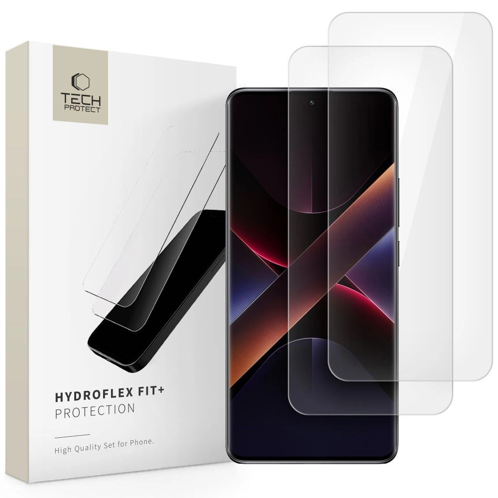 Tech-Protect Hydroflex Fit+2-Pack Hydrogel Film til Xiaomi Redmi Note 14 Pro 5G / 14 Pro+ 5G / Poco X7 5G - Gennemsigtig
