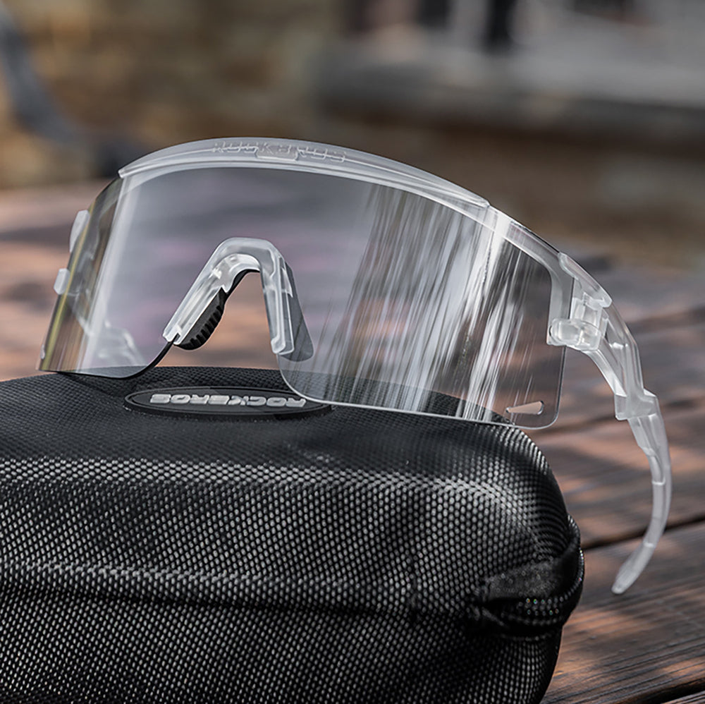 Rockbros Photochromic Cycling Glasses with UV Protection and Corrective Insert - Clear