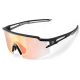 Rockbros cykelbriller fotokromisk UV-beskyttelse med korrigerende indsæt orange linser - sort